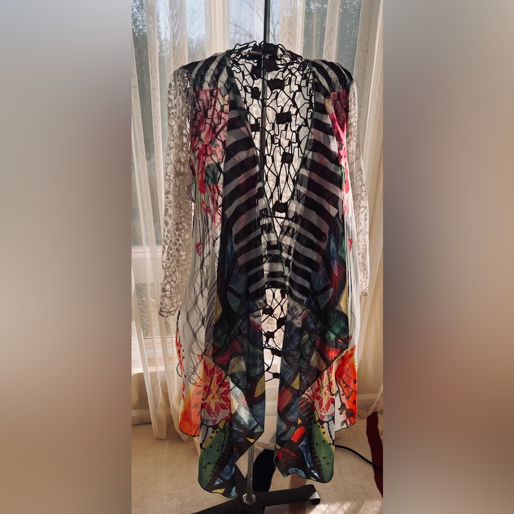 Ali Miles women's sheer open front cardigan/kimono size 2x